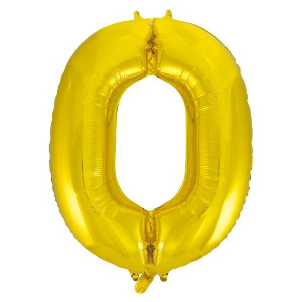 Шары фольга Цифры 40' Золото '0' 100 см.